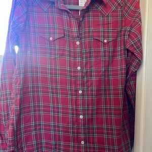 Brandy Melville Red  Plaid button down shirt BNWT